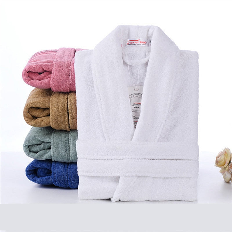 100% Cotton Toweling Soft  Men And Women Nightrobe
