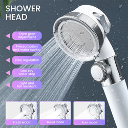 Pureneed Pressurized Shower Head High Pressure Water Saving Perforated